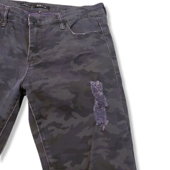 STS Blue Jeans Size 30 Alice Ankle Skinny Jeans Distressed Destroyed Camouflage - Picture 6 of 9